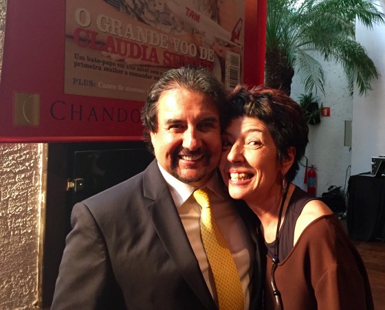 Beia Carvalho e o empresário Norberto Busto no evento de lançamento da edição
